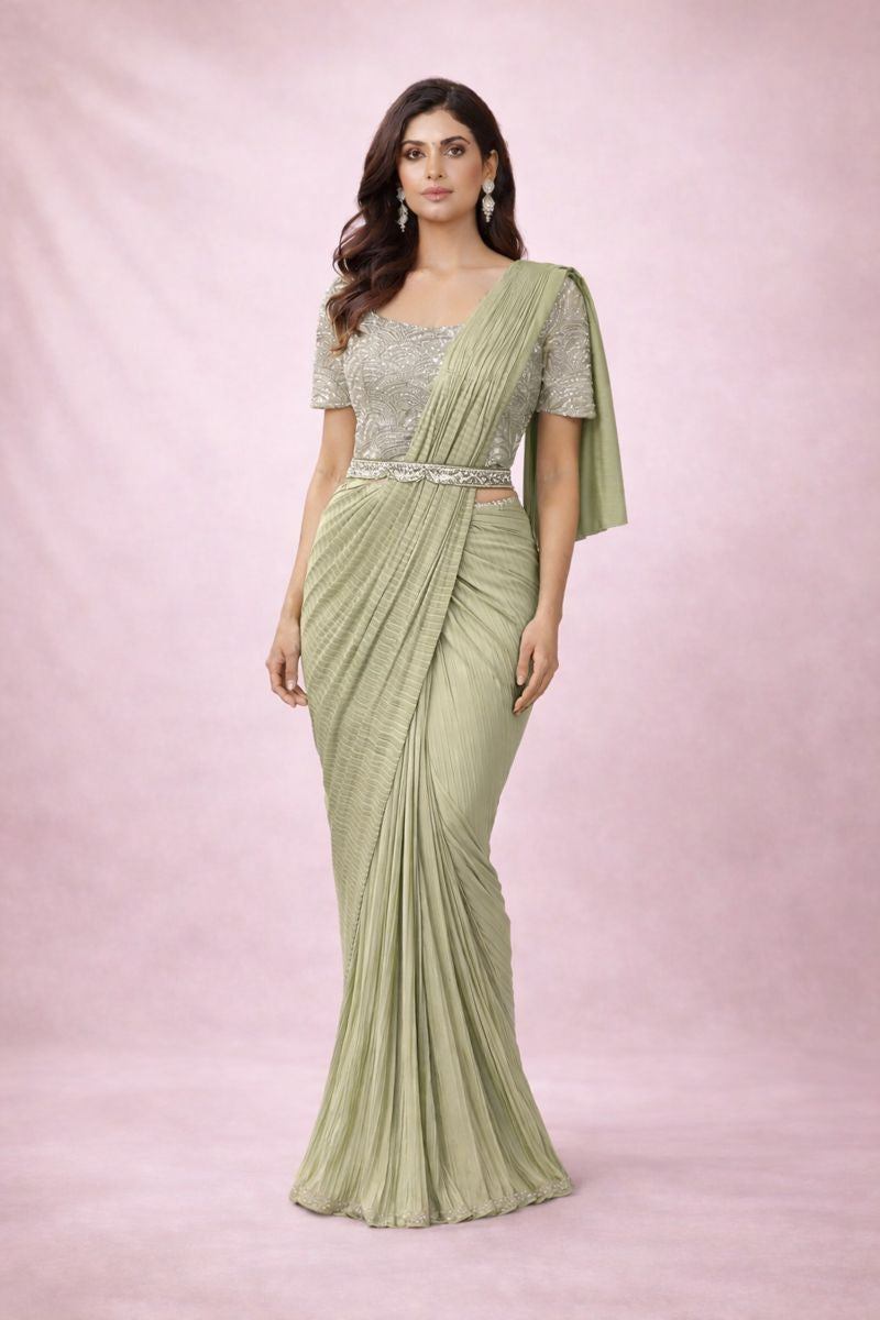Pista Pre - Drape Saree
