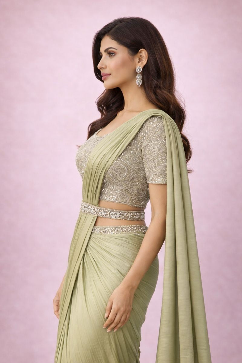 Pista Pre - Drape Saree
