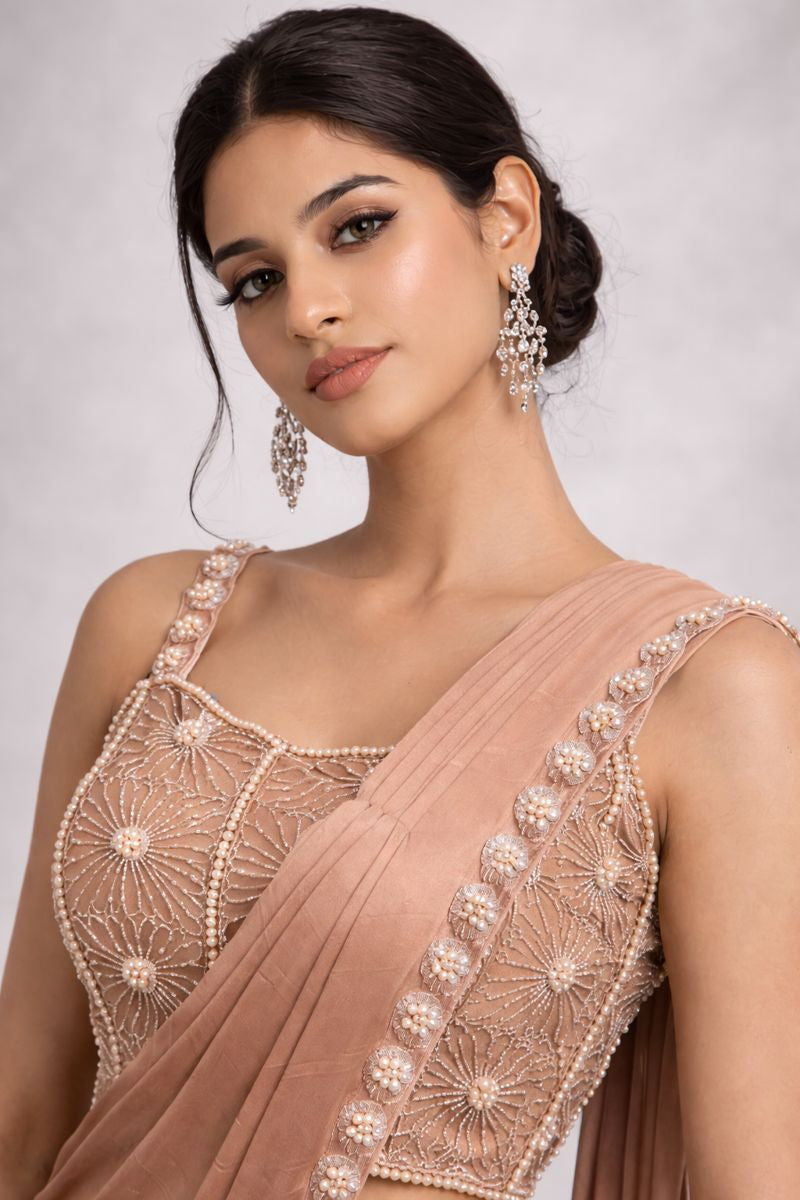 Pre Drape Saree With CorSet Style 