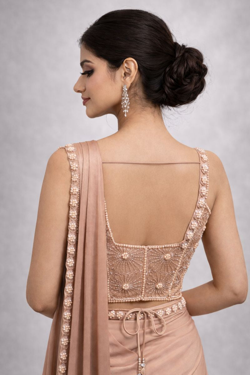 Pre Drape Saree With CorSet Style 