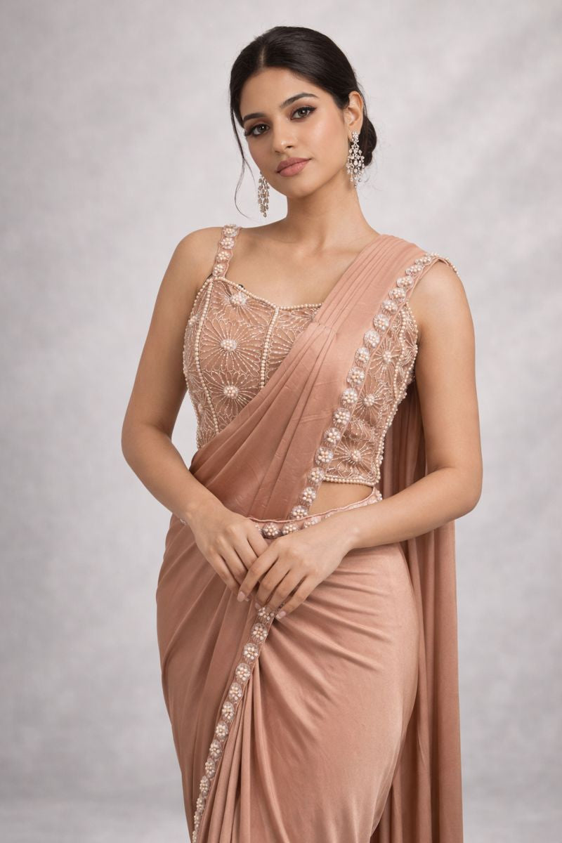 Pre Drape Saree With CorSet Style 