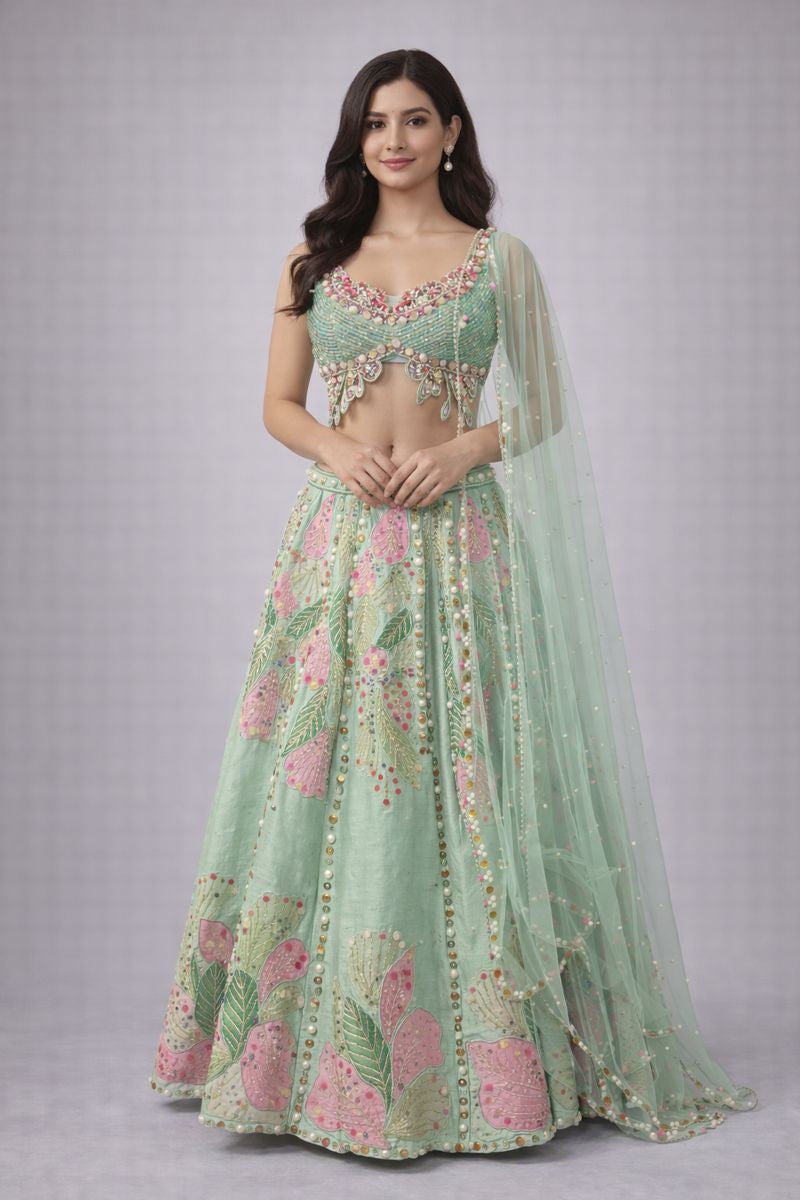 Printed Floral Crop Top Skirt 