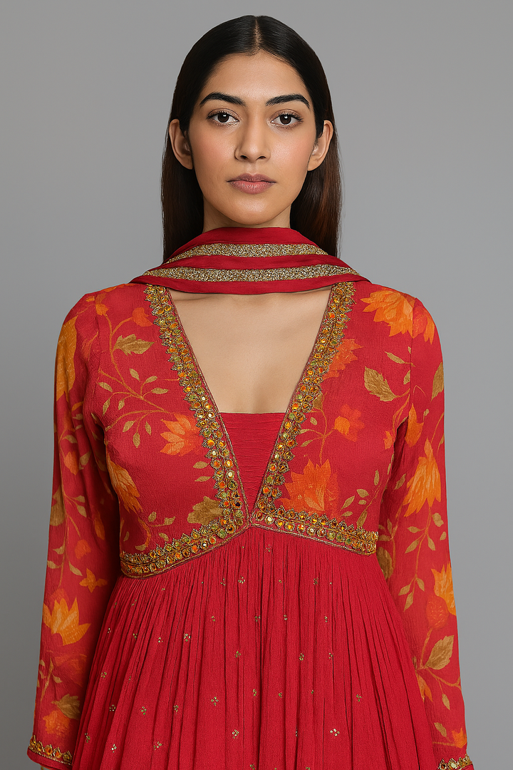 Printed One Piece Gown front profile