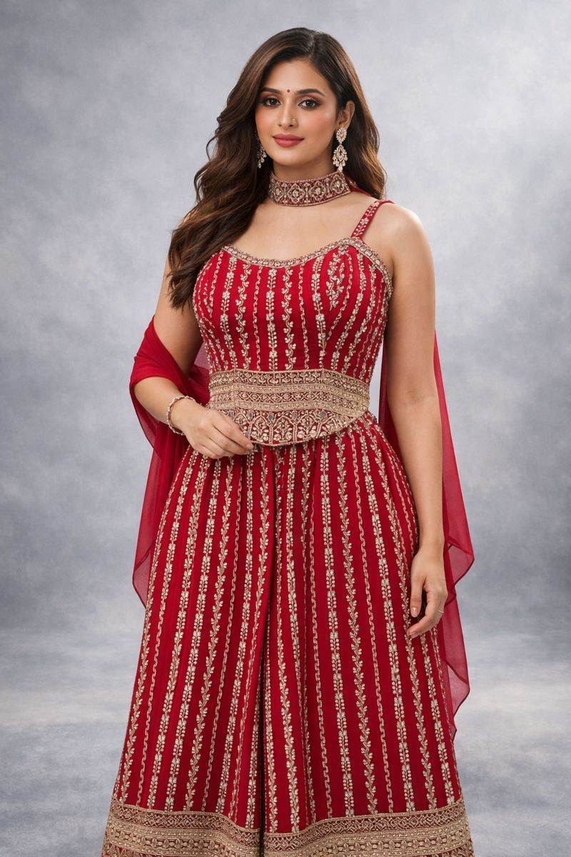 Red Co-ord Style Sharara 