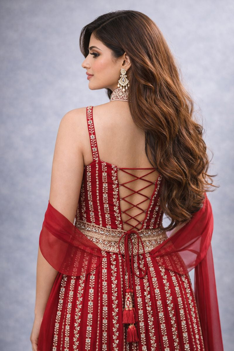  Red Co-ord Style Sharara 