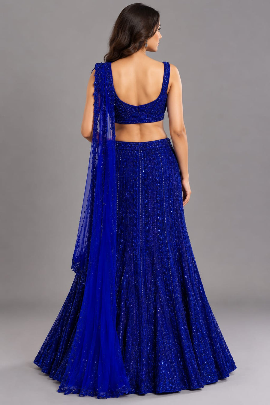 Royal Blue Sequin Work Lehenga for Engagement & Wedding Functions