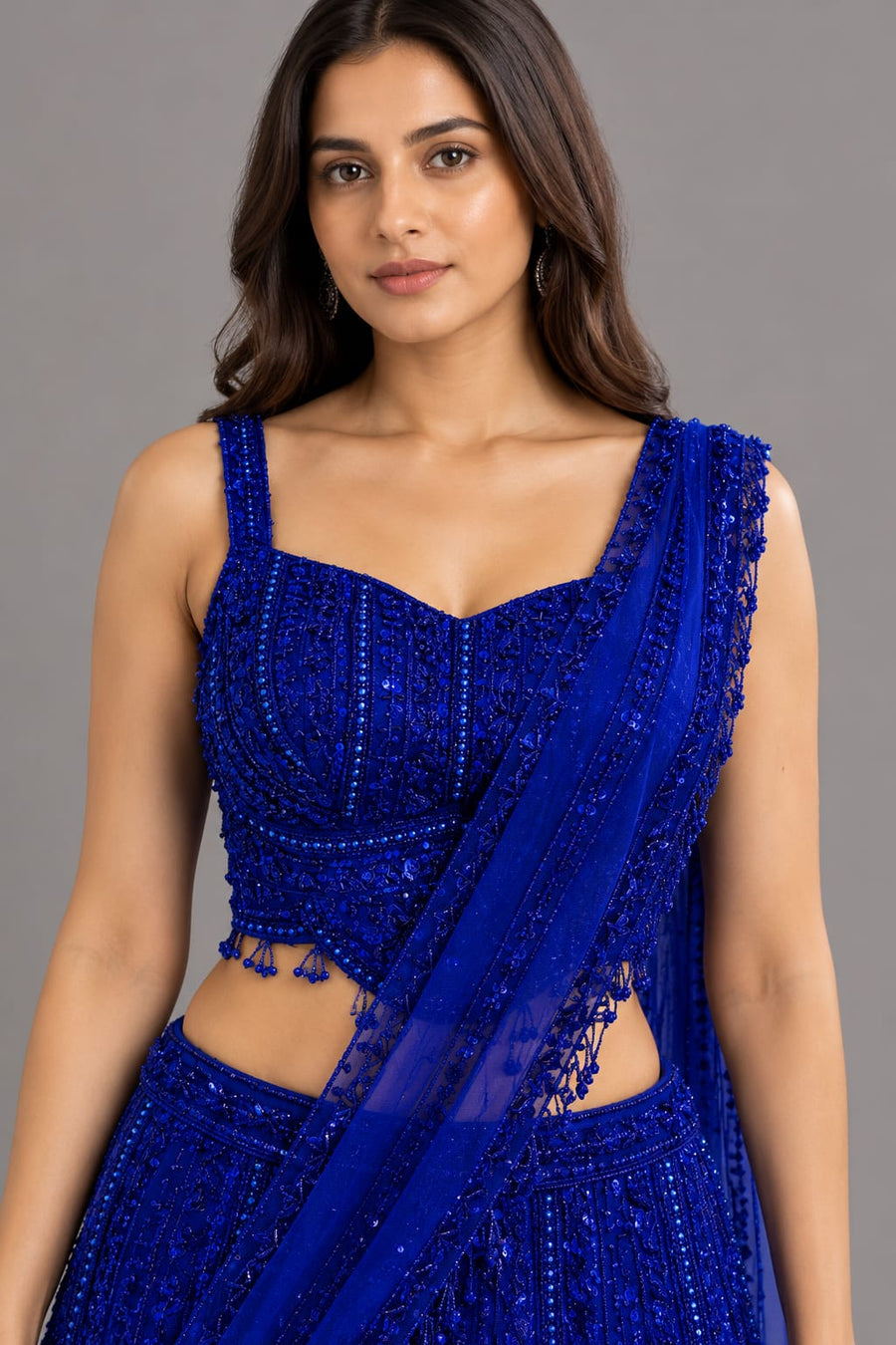 Royal Blue Sequin Work Lehenga for Engagement & Wedding Functions