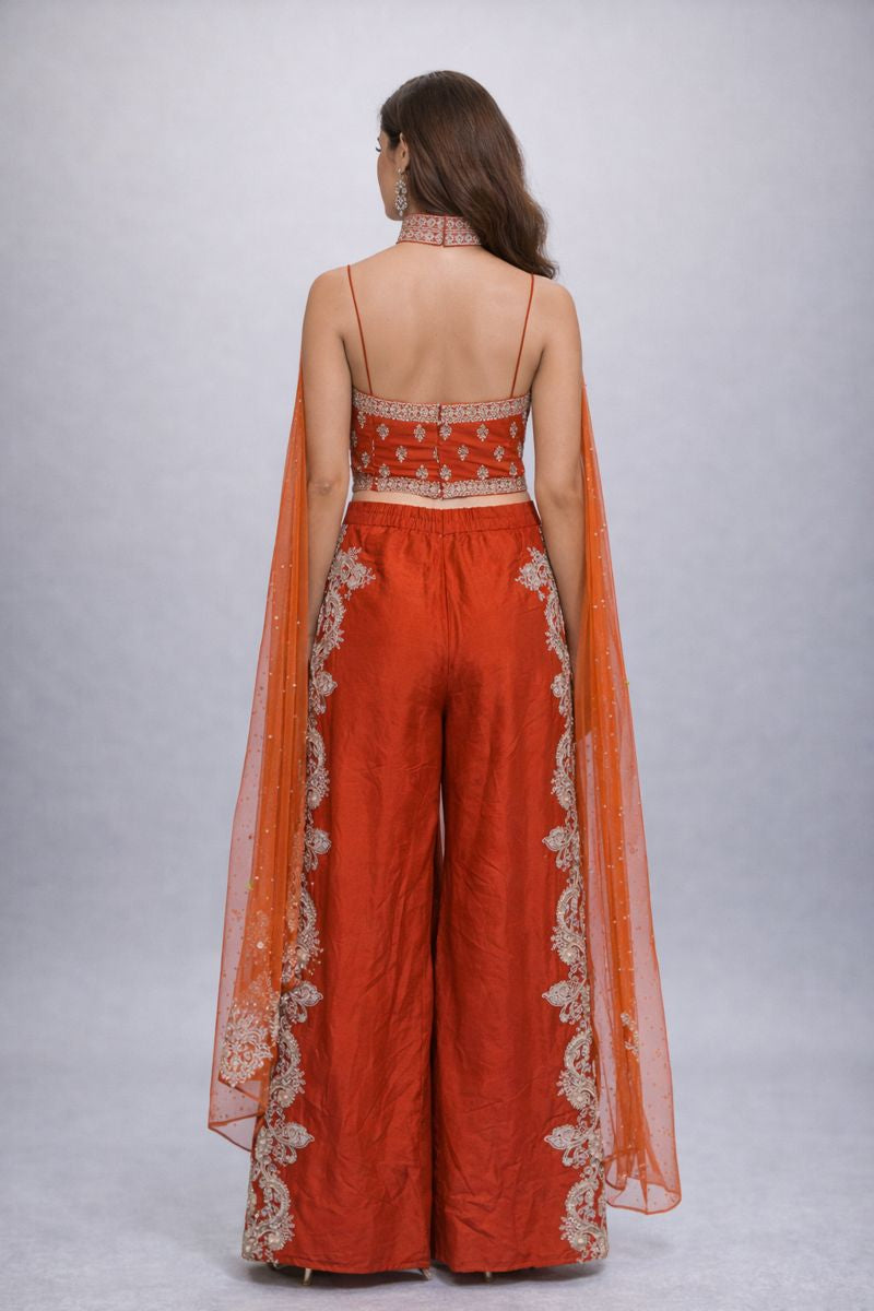 Rust Crop top Sharara