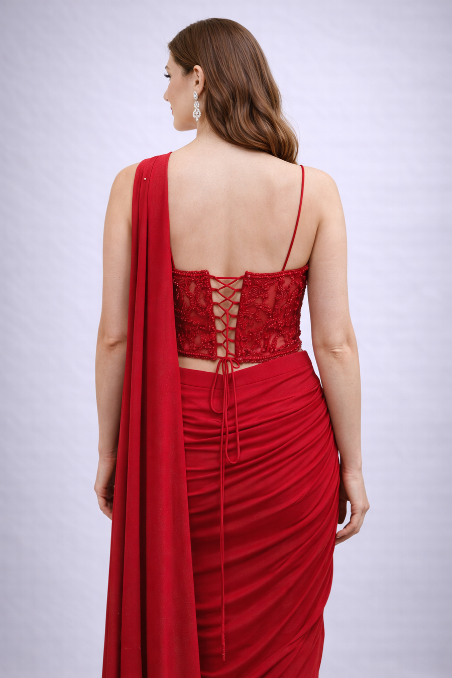 Skirt Style Drape Saree Wirth Co -ord Blouses 