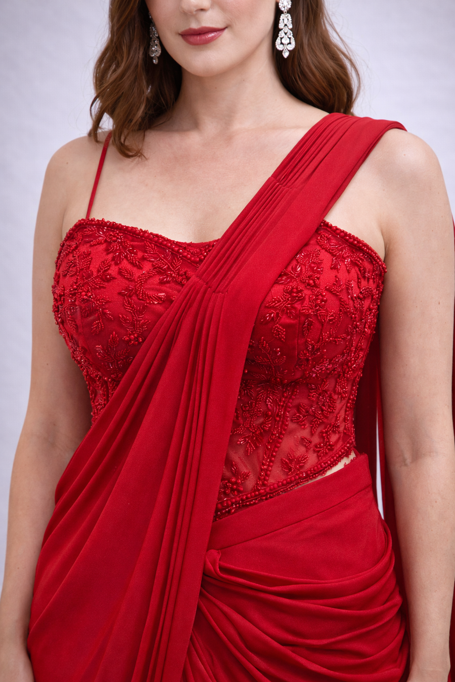 Skirt Style Drape Saree Wirth Co -ord Blouses 