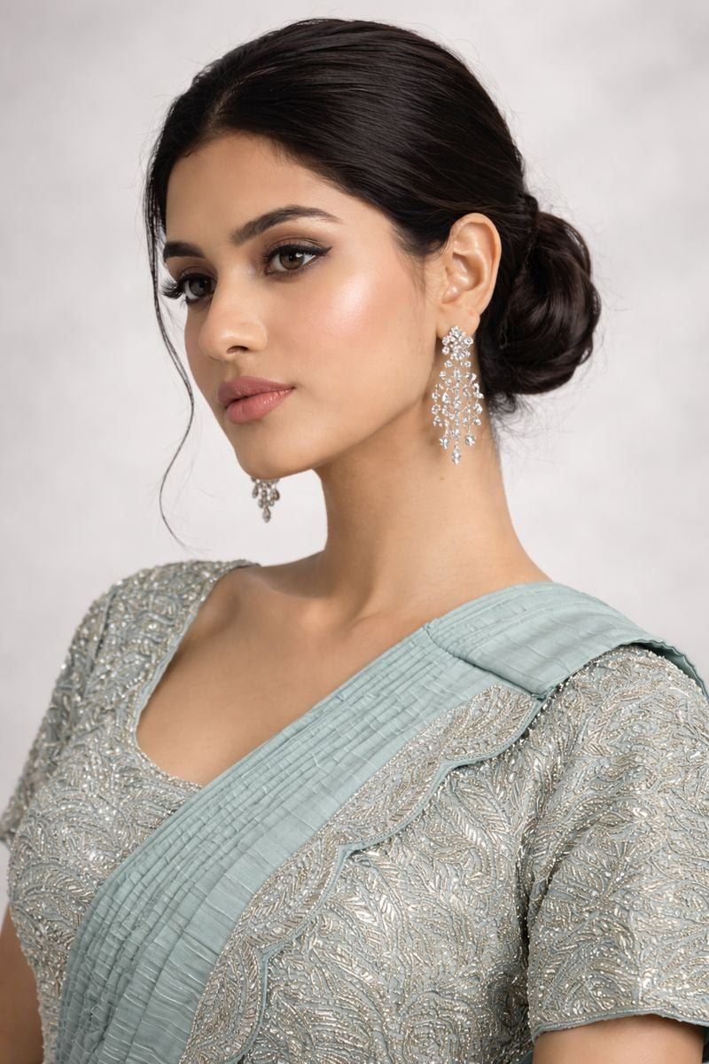 Sky Pre Drape Saree 