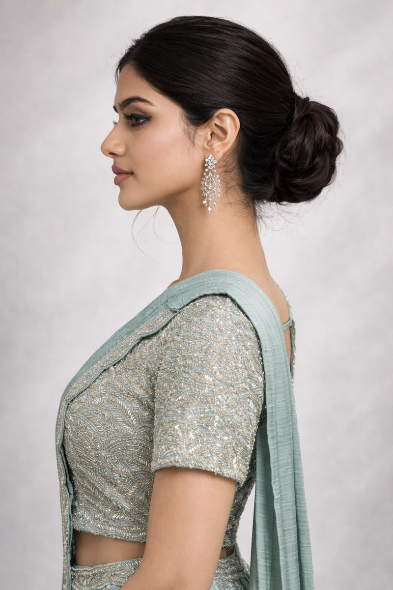 Sky Pre Drape Saree 