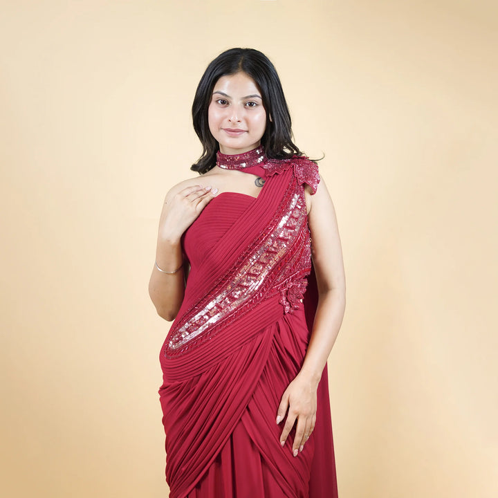 Straight Gown with Western Saree Twist Vastrachowk