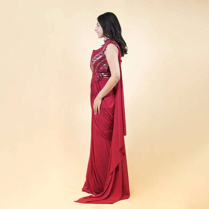 Straight Gown with Western Saree Twist Vastrachowk