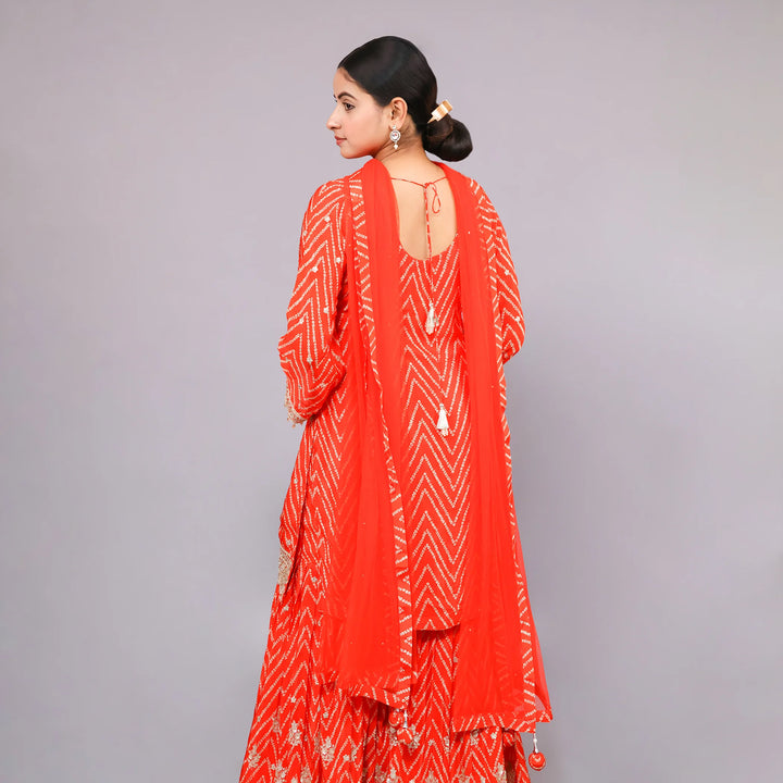 Straight Kurti with Sharara & Net Dupatta Vastrachowk