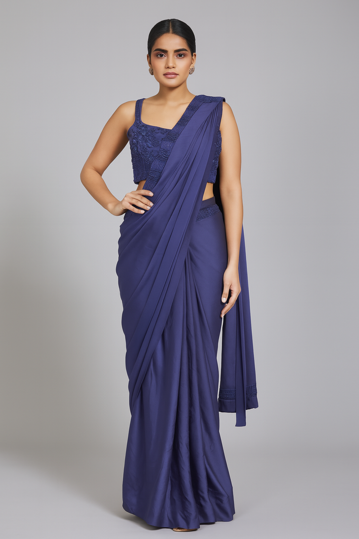 Strap Blouse Drape Saree profile
