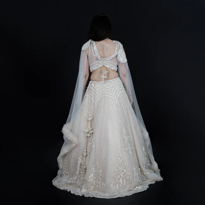 Stunning Ceremonial Crop Top Skirt Set Vastrachowk