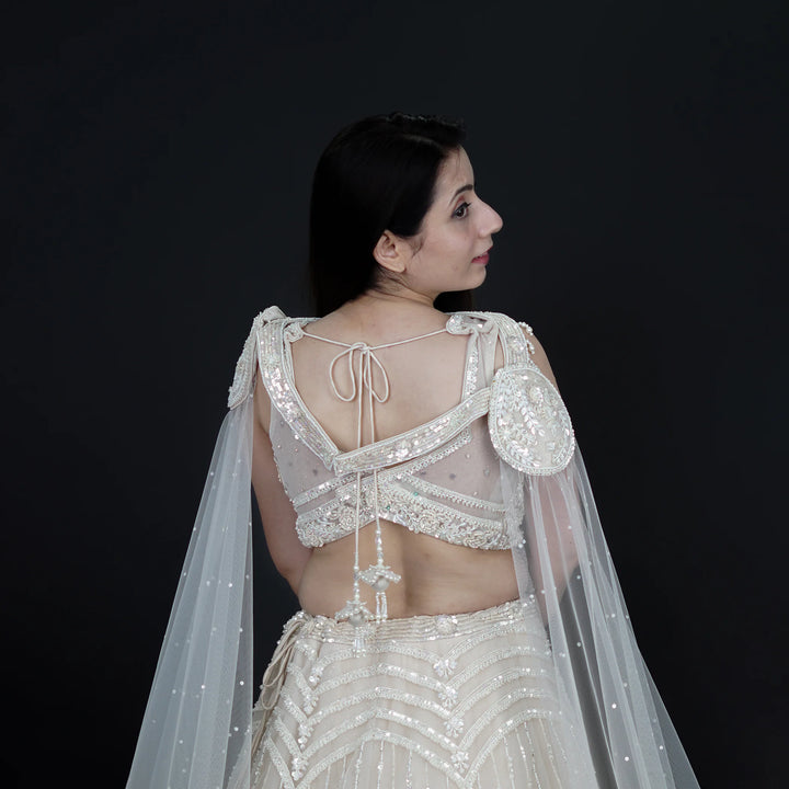 Stunning Ceremonial Crop Top Skirt Set Vastrachowk
