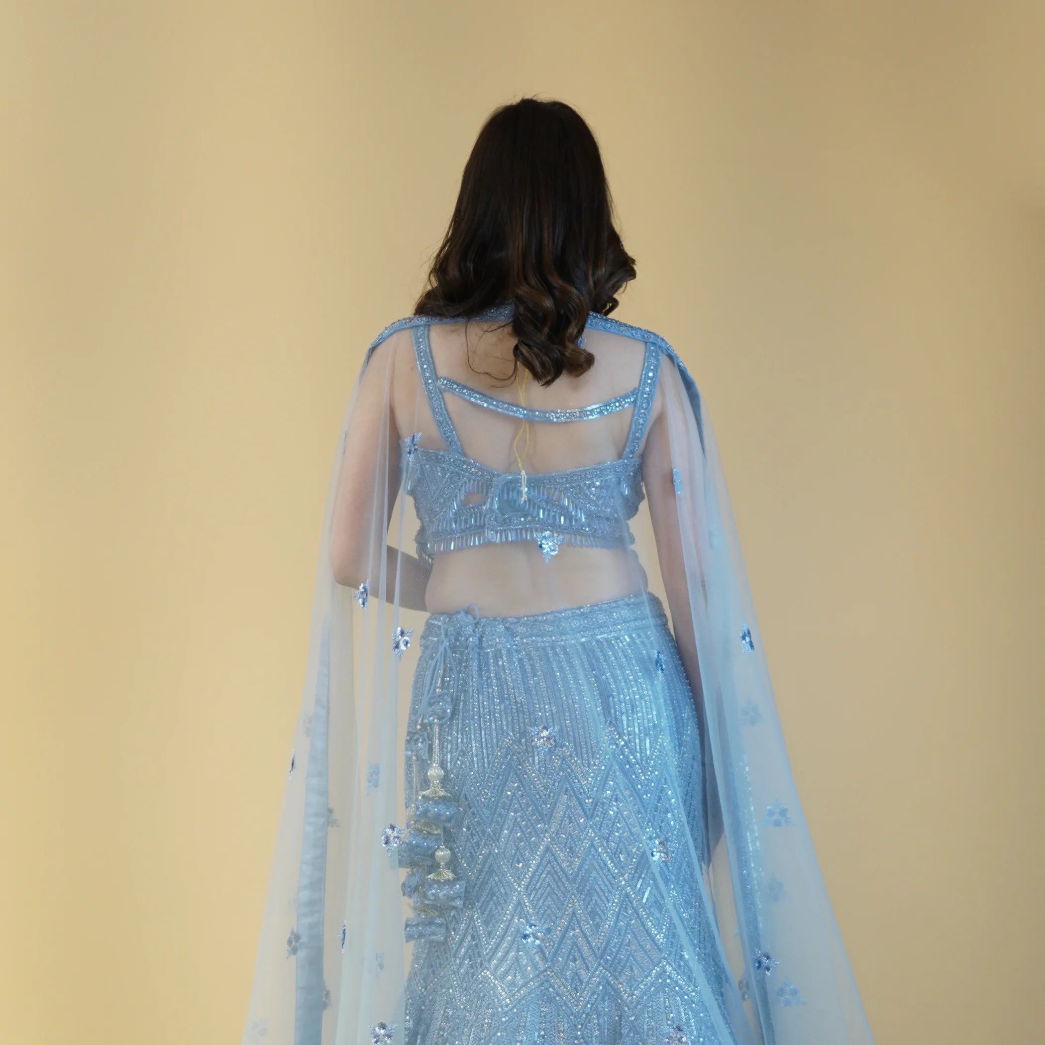Stunning Mermaid Style Crop Top Lehenga Vastrachowk