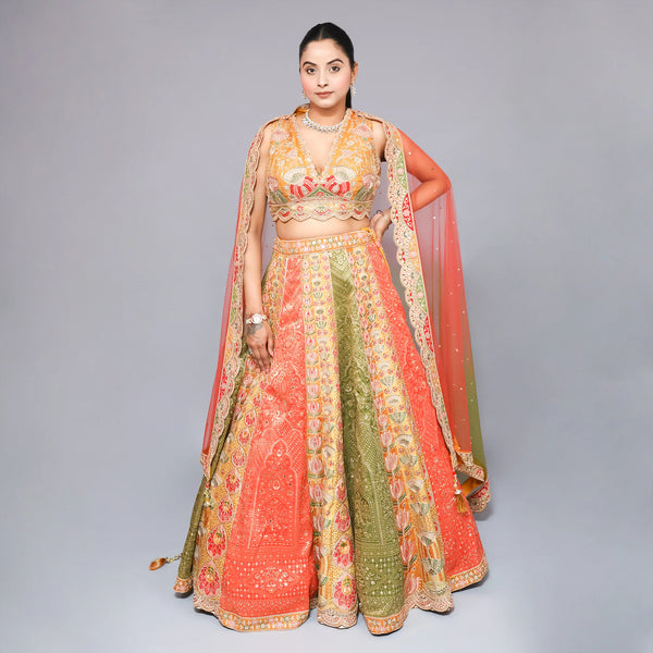 Stylish Blouse Lehenga with Dupatta