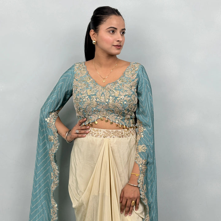 Stylish Cawul Dhoti with Trendy Long Sleeves- Vastrachowk
