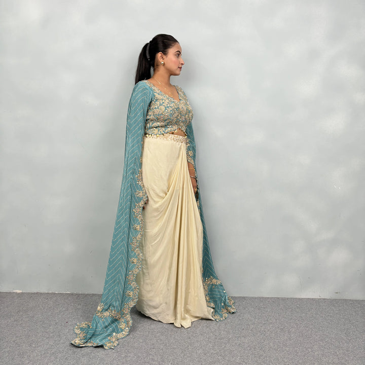 Stylish Cawul Dhoti with Trendy Long Sleeves- Vastrachowk