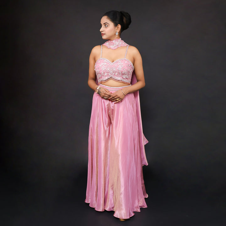 Stylish Crop Top Sharara Set