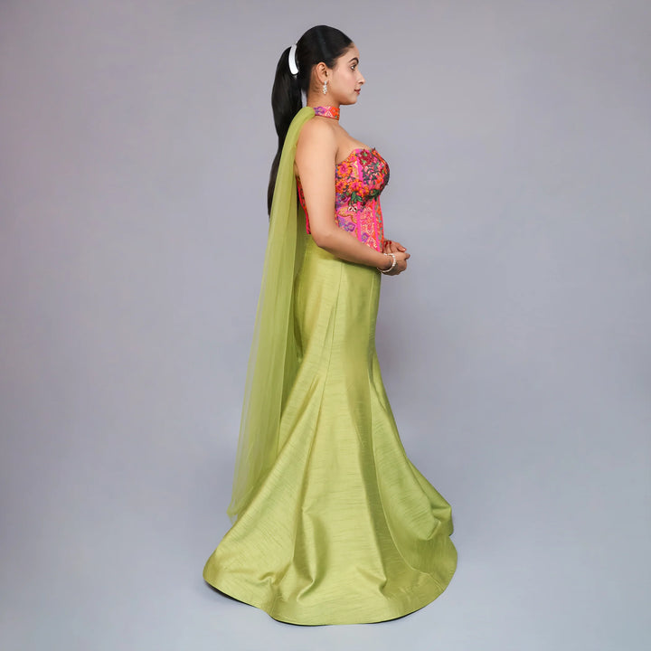 Stylish Crop Top Skirt Mermaid Style Vastrachowk