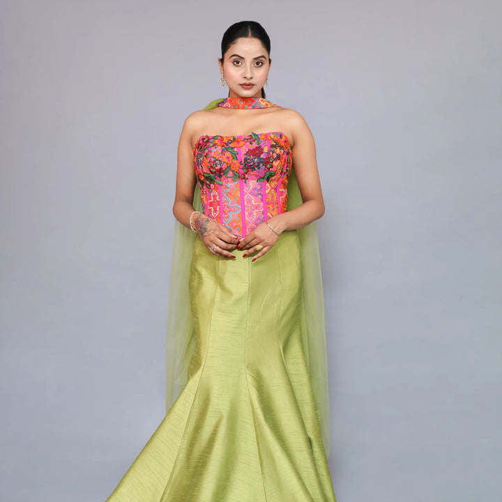Stylish Crop Top Skirt Mermaid Style Vastrachowk