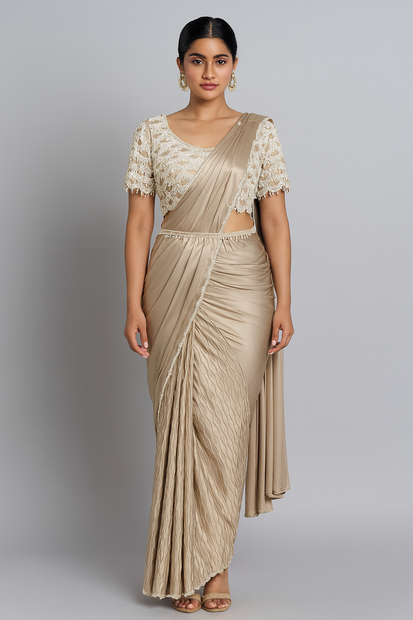 Stylish Crush Drape Saree 