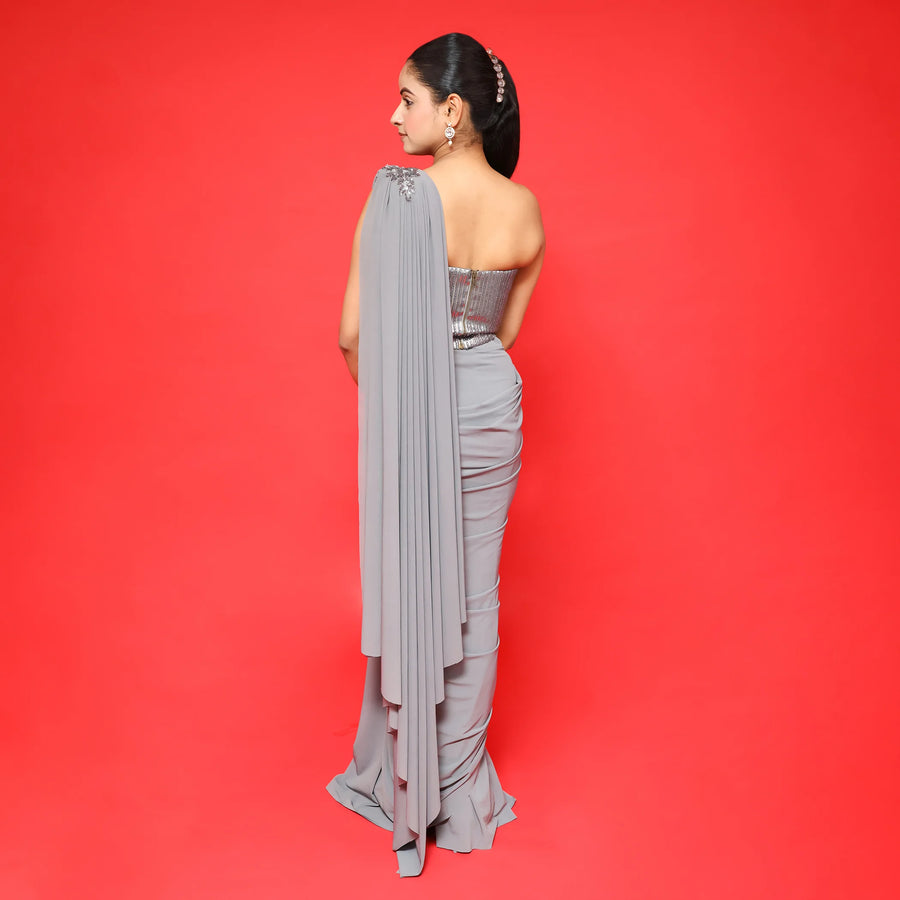 Stylish Drape Saree Cord Set Vastrachowk
