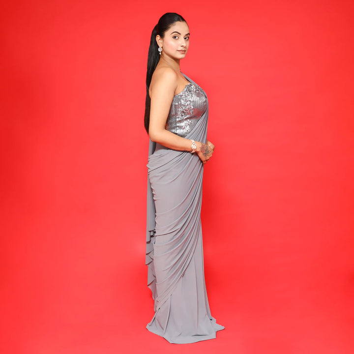 Stylish Drape Saree Cord Set Vastrachowk