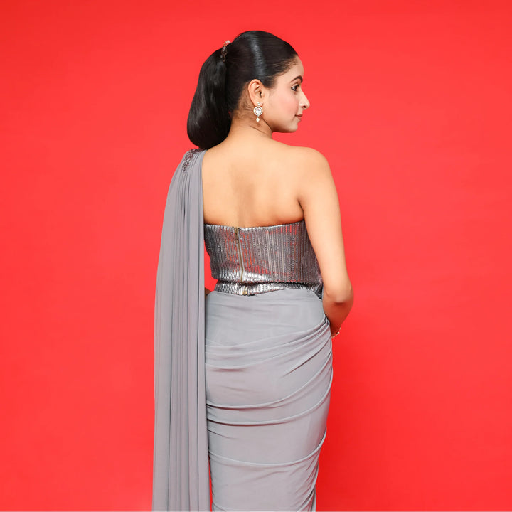 Stylish Drape Saree Cord Set Vastrachowk