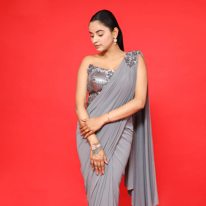 Stylish Drape Saree Cord Set Vastrachowk