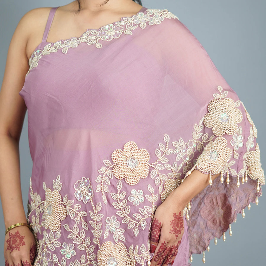 Stylish Off-Shoulder Crop Top with Sharara Set