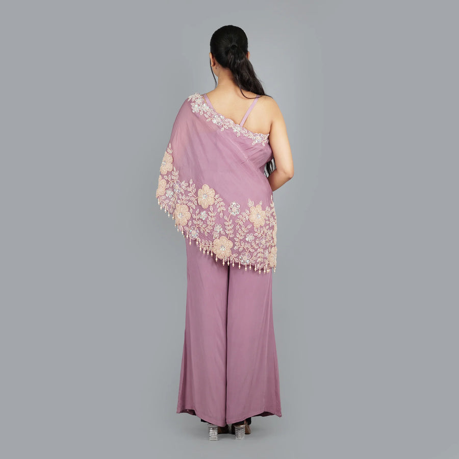 Stylish Off-Shoulder Crop Top with Sharara Set