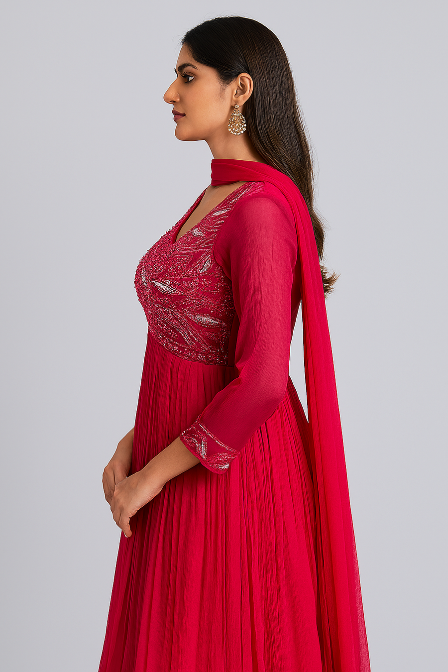Stylish One Piece Gown side profile