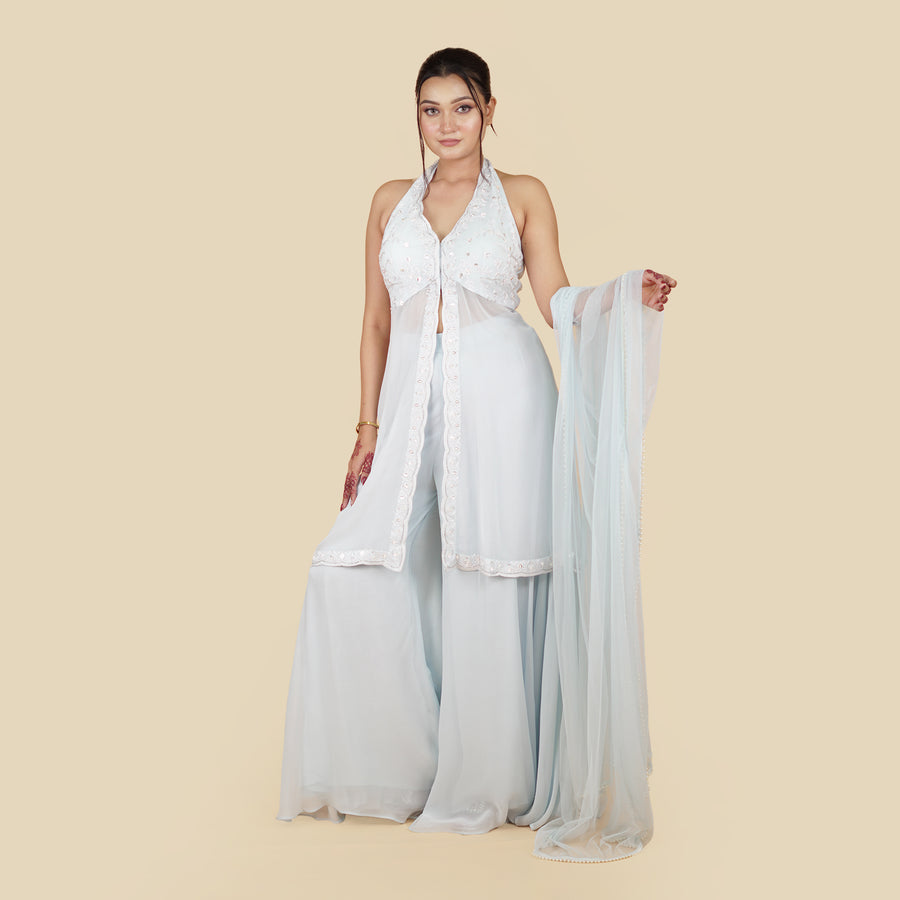Stylish Peplum Kurti with Sharara
