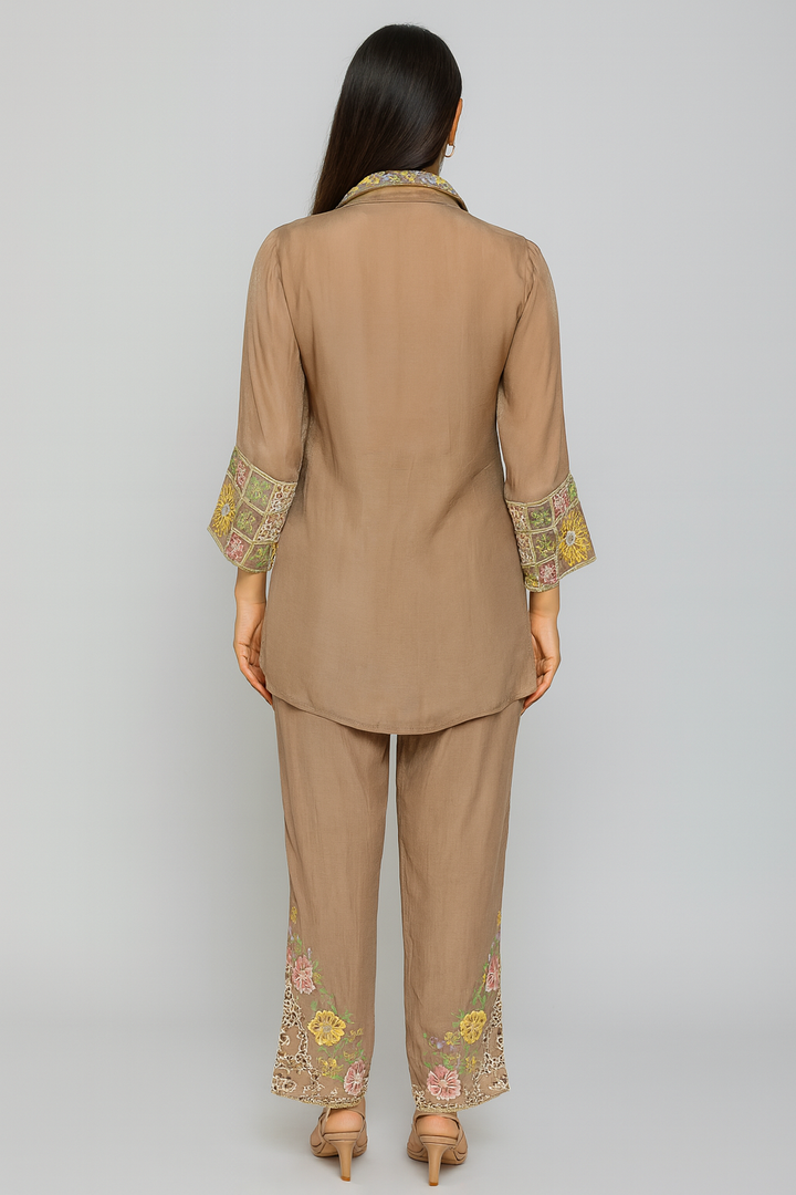 Thread Work Co-ord Set with Pants back profile