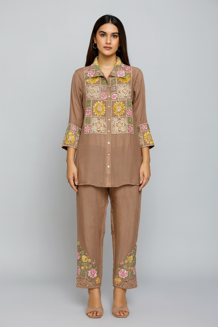 Thread Work Co-ord Set with Pants front profile