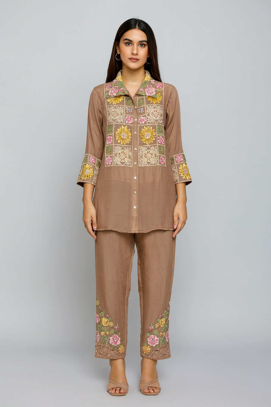 Thread Work Co-ord Set with Pants front profile