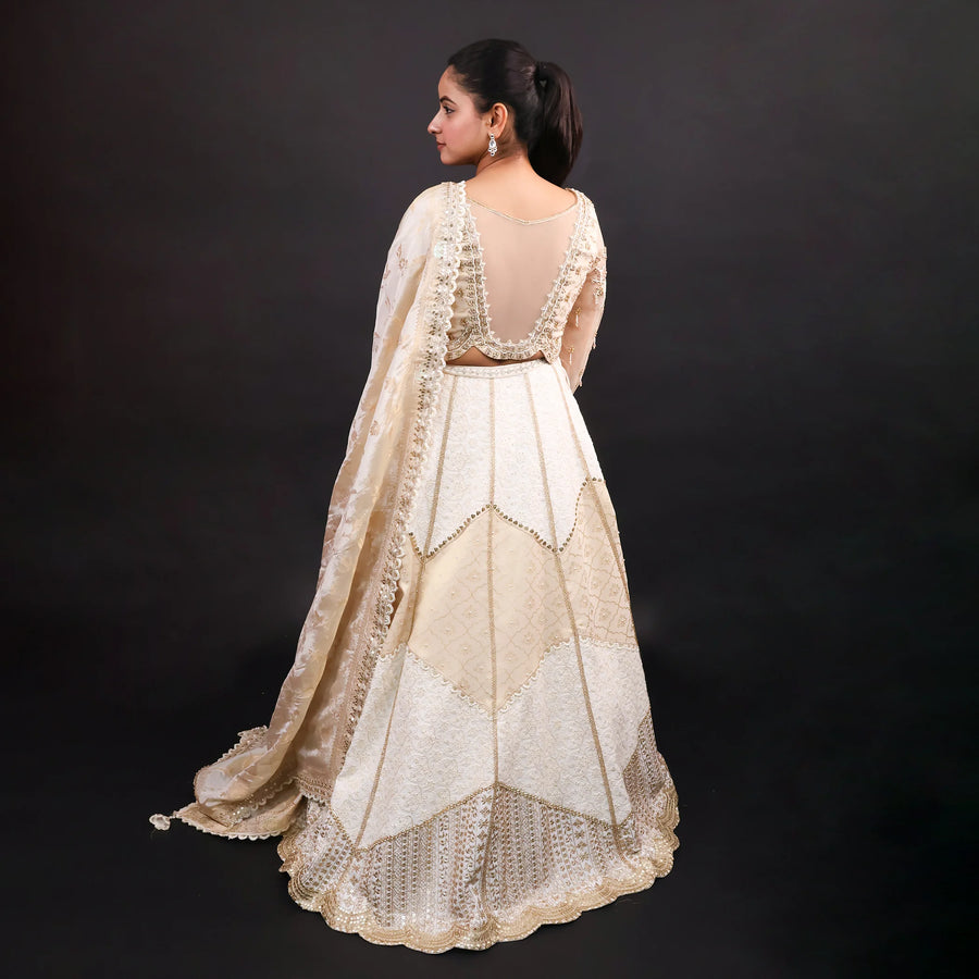 Traditional Crop Top Lehenga with Banarasi Dupatta- Vastrahchowk