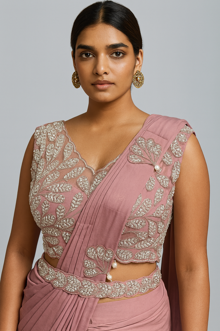 Traditional Drape Saree close profile