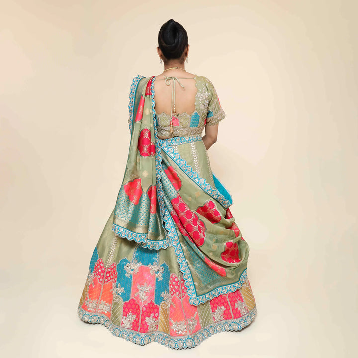 Traditional Multicolor Crop Top Lehenga