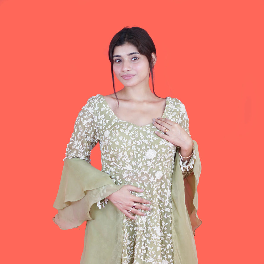 Traditional Peplum with Sharara Set Vastrachowk