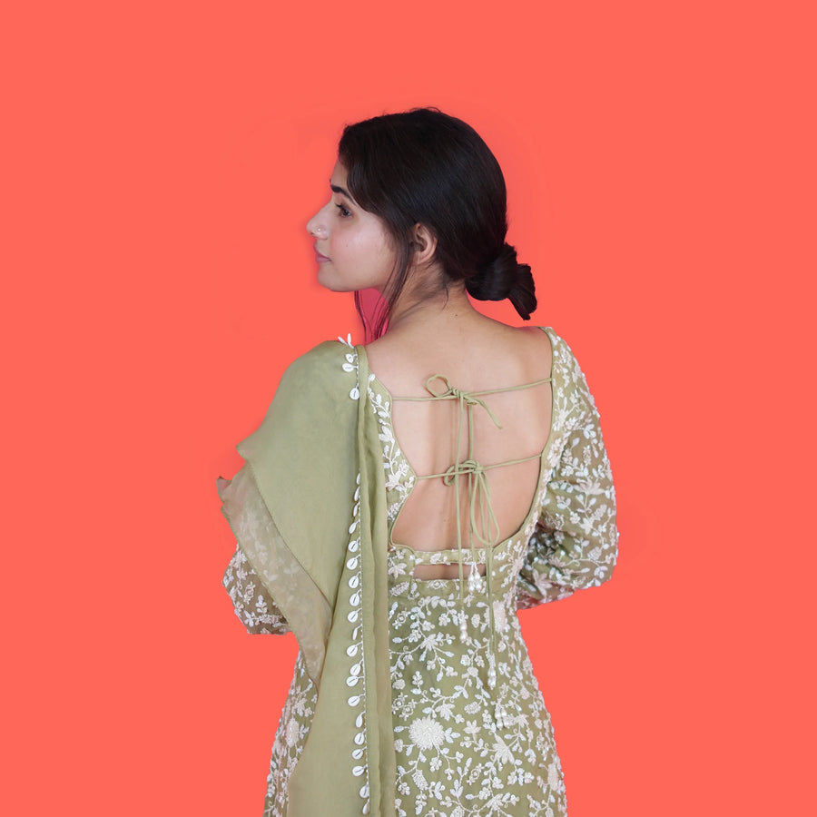 Traditional Peplum with Sharara Set Vastrachowk