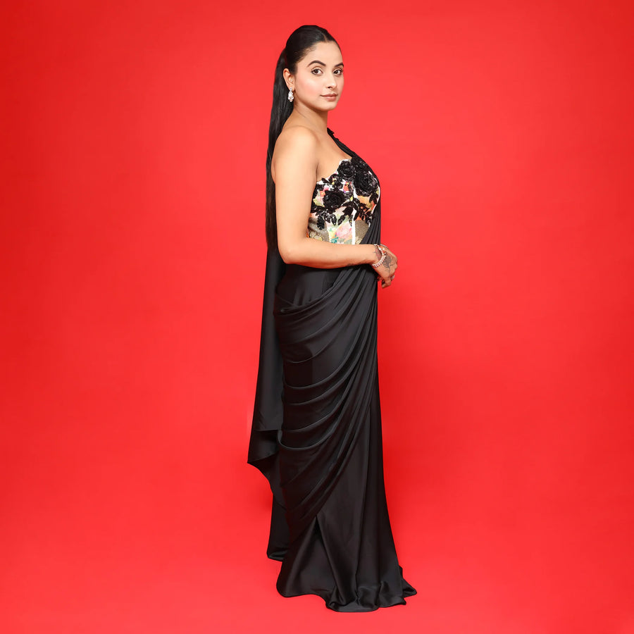 Trendy Cord Set Style Drape Saree Vastrachowk