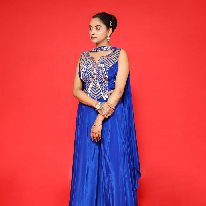 Trendy Crop Top Plazo with Dupatta Vastrachowk