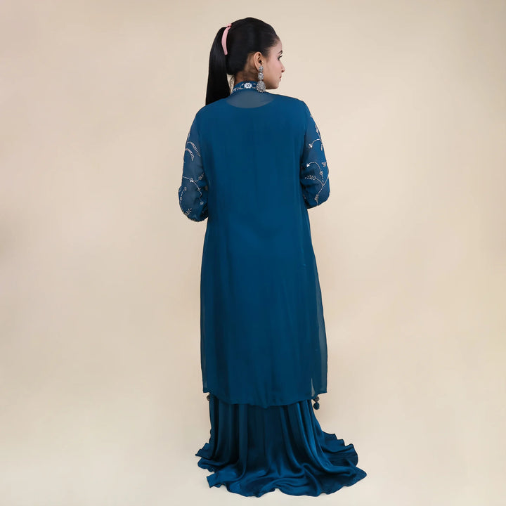 Trendy Indo Western Suit with Full-Length Jacket Vastrachowk1