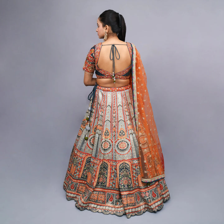 Trendy Multi-Color Crop Top Skirt- Vastrachowk